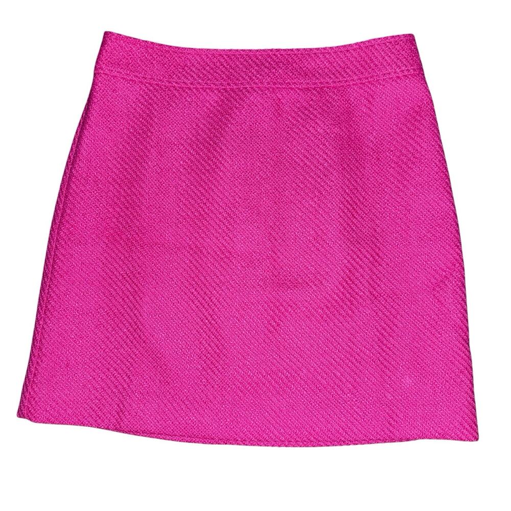 NWT Womens J.CREW Skirt Size 10 Hot Pink Tweed Mini Lined NEW $98